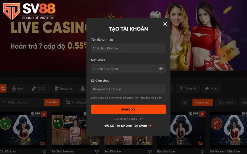 Trang Chủ 31 Form đăng ký tài khoản chơi chính thống