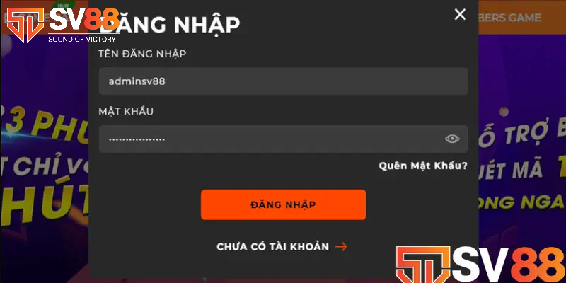 Hướng Dẫn Đăng Nhập SV88 Nhanh Chóng Trên Web Và Điện Thoại 2 Hướng dẫn đăng nhập tài khoản SV88 chi tiết